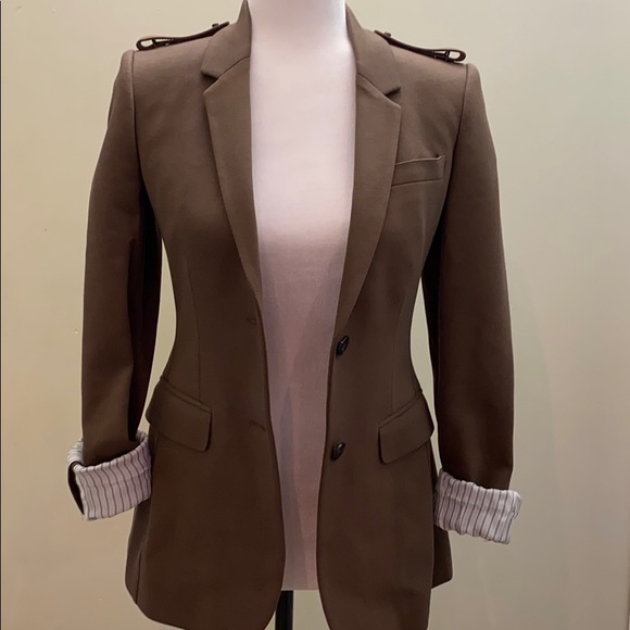Auth NWT Burberry Prorsum dark flax button blazer jacket brown fitted classic - Picture 2 of 8